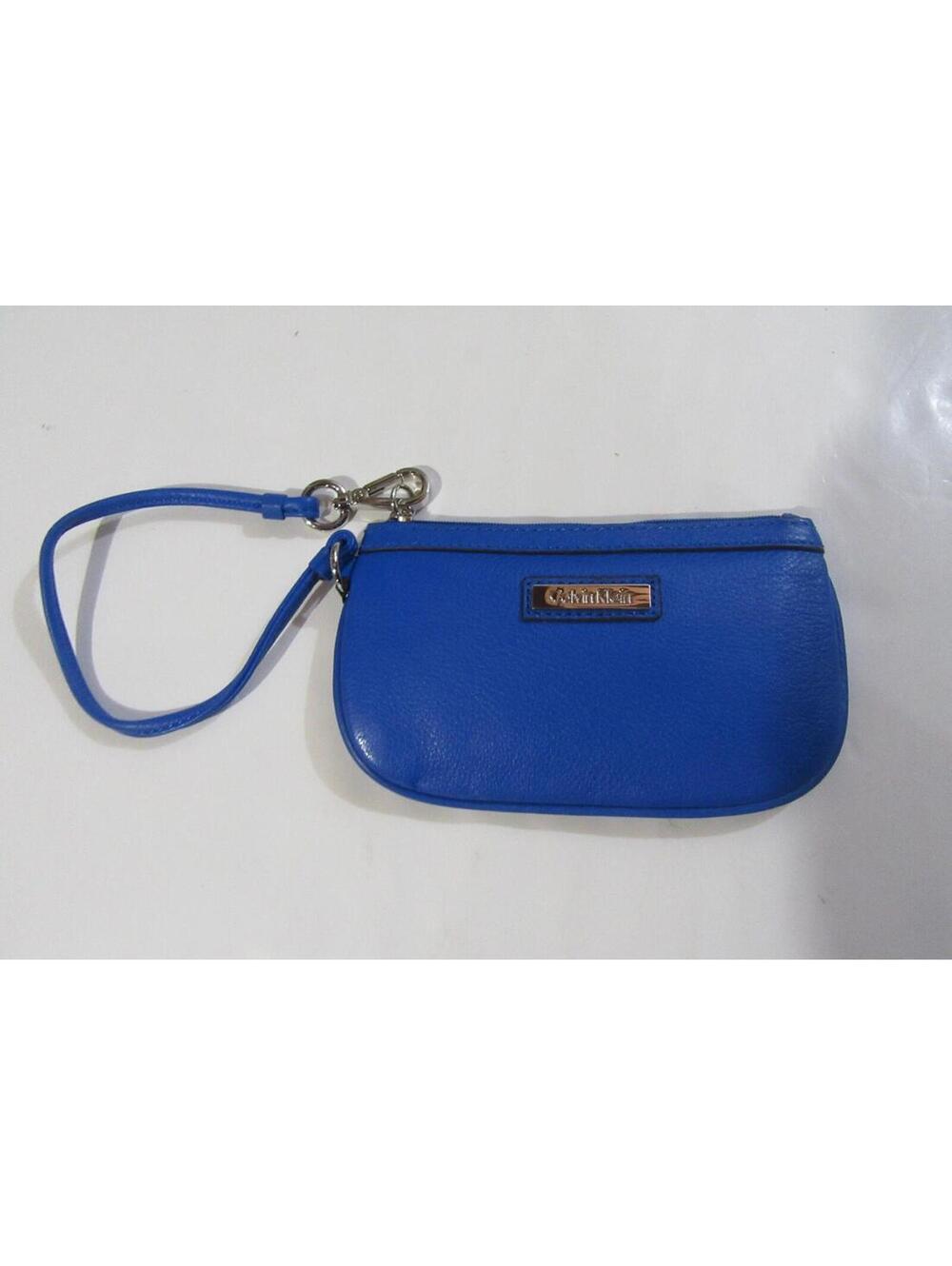 Calvin Klein Leather Wristlet Wallet Clutch Cornflower Blue  NWT
